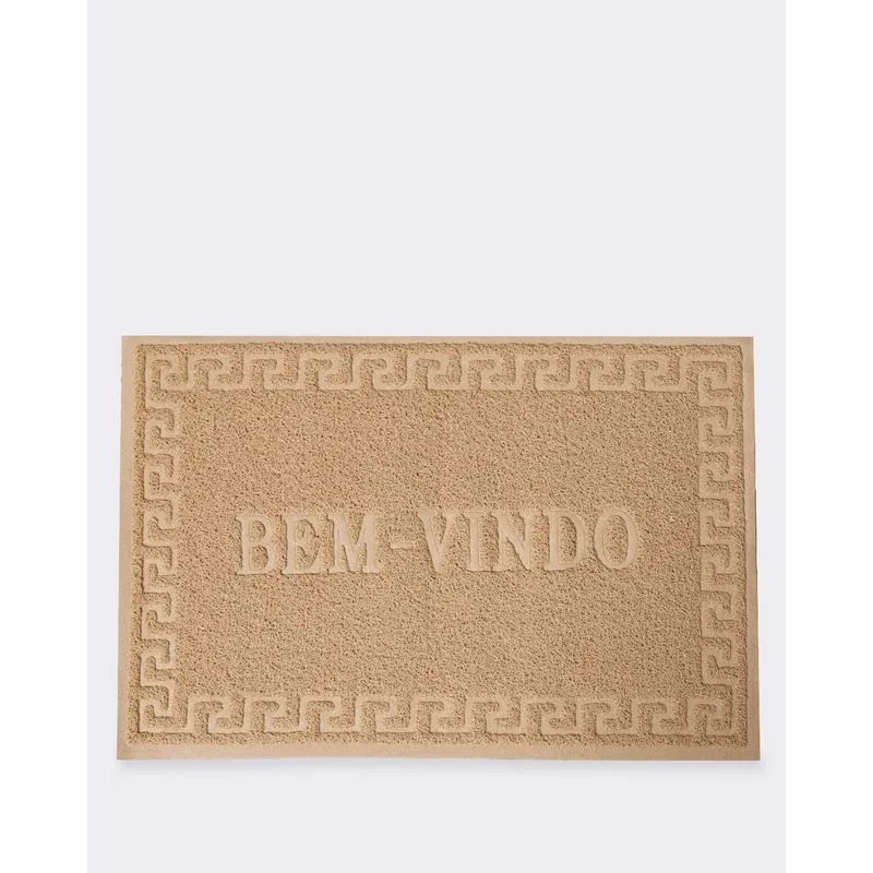 Tapete De Porta 40cm x 60cm Bem Vindo Bege UN