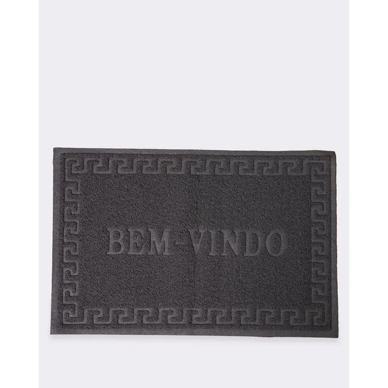Tapete De Porta 40cm x 60cm Bem Vindo Cinza UN