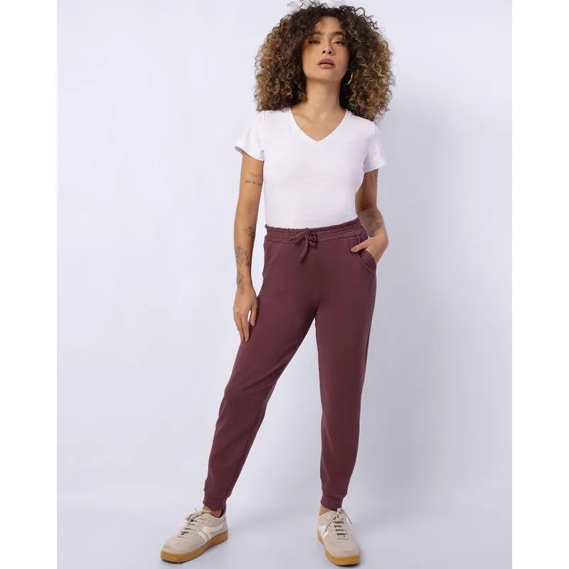 Calça Feminina Moletinho Jogger com Bolso Roxa P