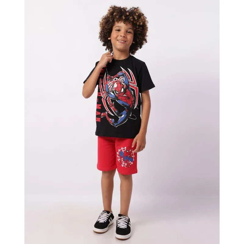 Bermuda Infantil Moletinho Marvel Homem Aranha Vermelha 6