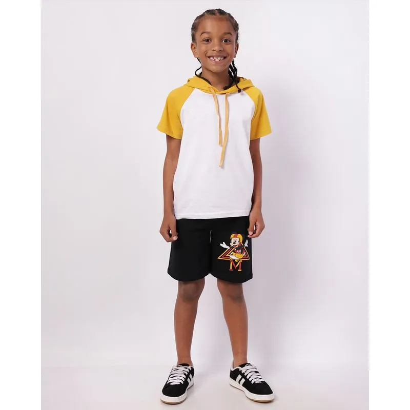 Bermuda Infantil Moletinho Reta Disney Mickey Preta 6