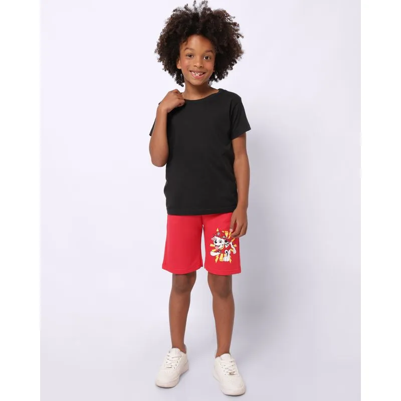 Bermuda Infantil Moletinho Patrulha Canina Marshall Vermelha 6