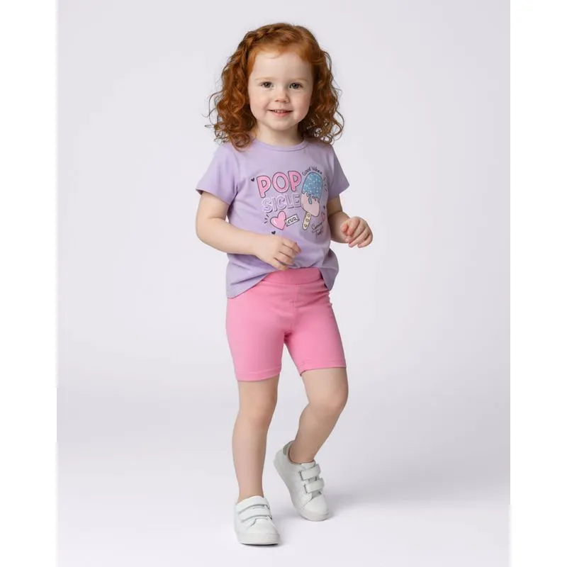 Conjunto Bebê Curto Algodão com Estampa Lilás 3