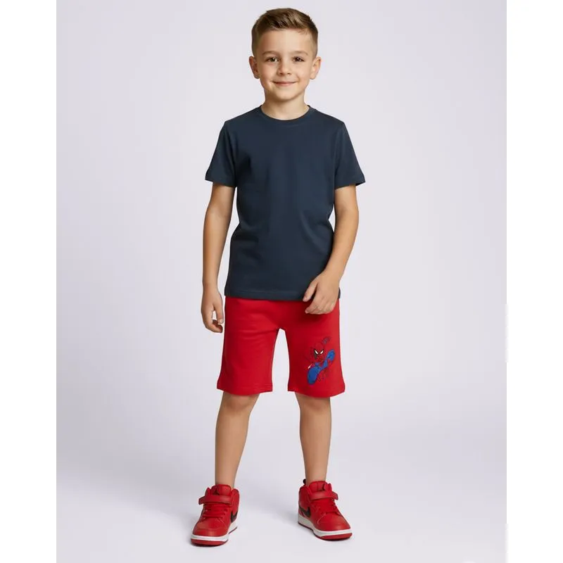 Bermuda Infantil Algodão Marvel Homem Aranha Vermelho 16