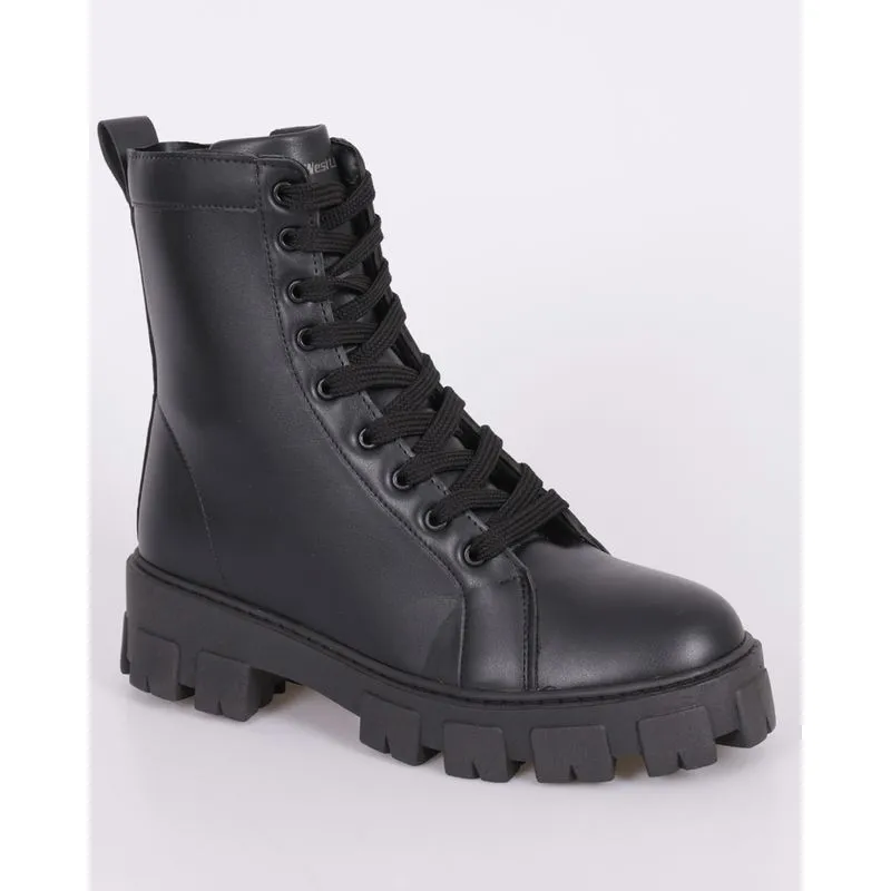 Bota Masculina Coturno Tratorada Com Zíper Preta 37