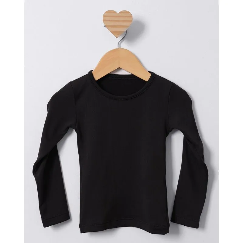 Blusa Bebê Manga Longa Térmica Preta 2