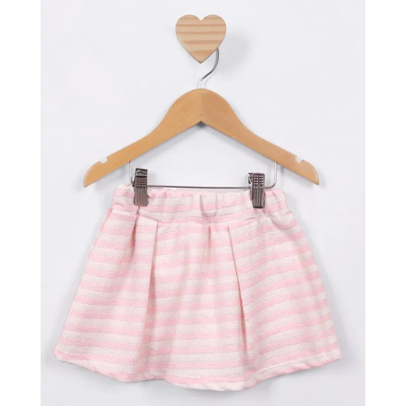 Short Saia Bebê Texturizado Listrado Off White 3