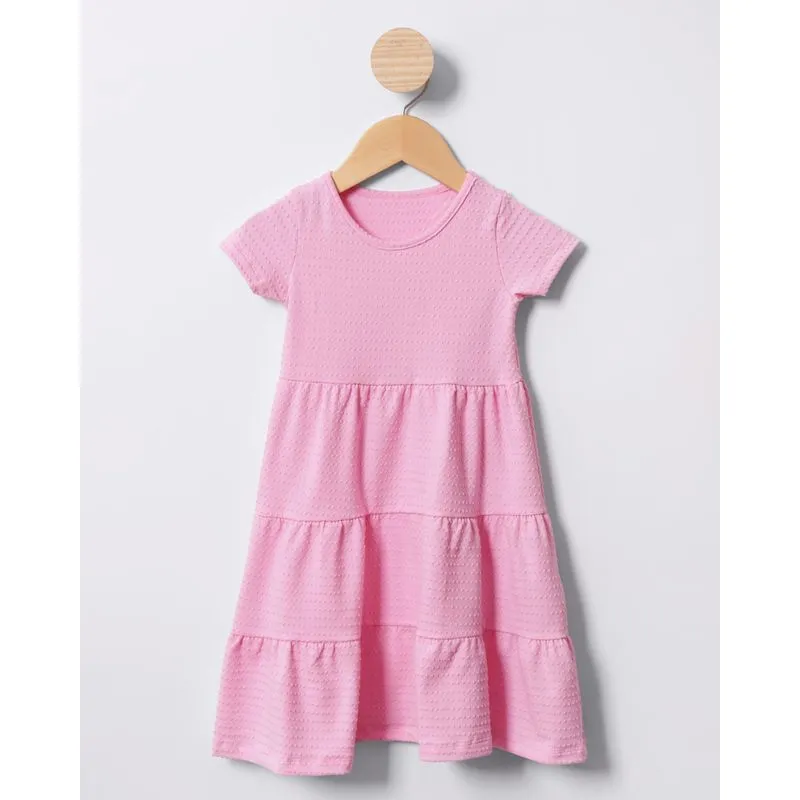 Vestido Bebê Curto Texturizado Três Marias Rosa 3