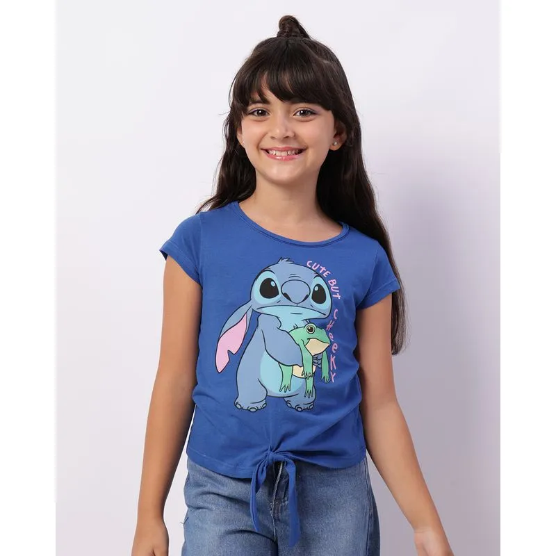 Blusa Infantil Disney Stitch com Amarração Azul 8