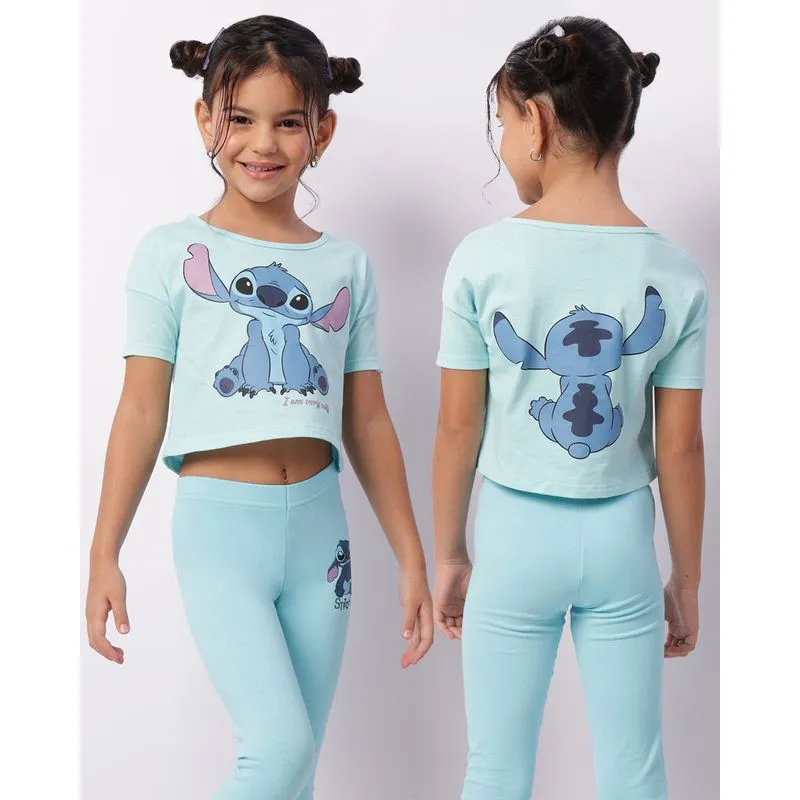 Camiseta Infantil Disney Stitch Manga Curta + Brinde Azul 8