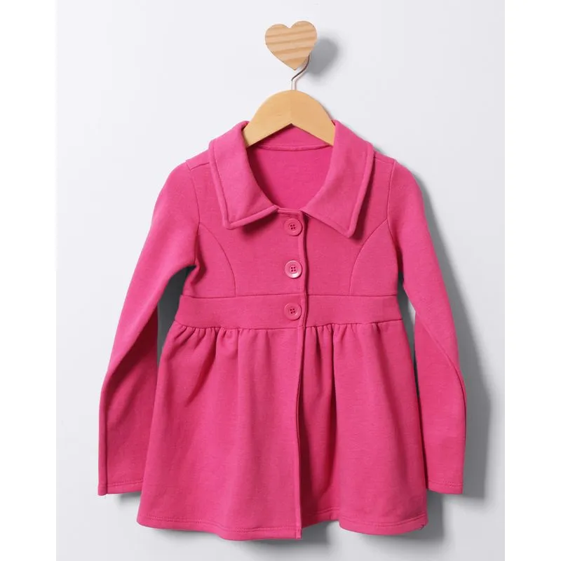 Casaco Bebê Moletom Liso Rosa 2