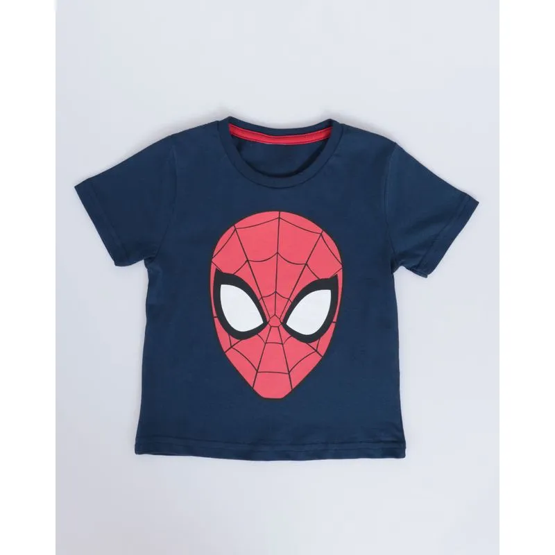 Camiseta Bebê Algodão Marvel Homem Aranha Marinho 1