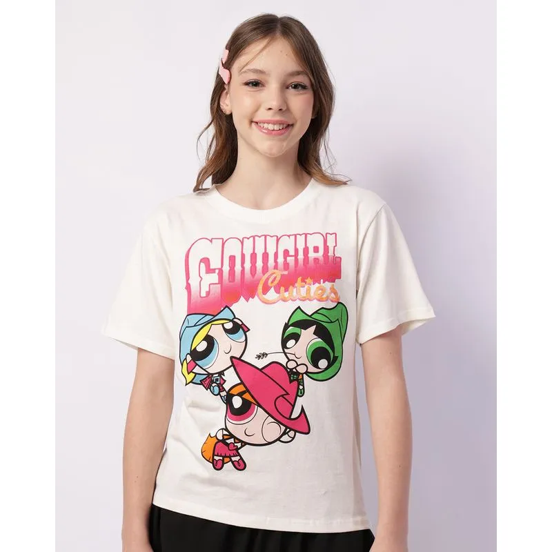 Camiseta Juvenil As Meninas Superpoderosas Off White 16