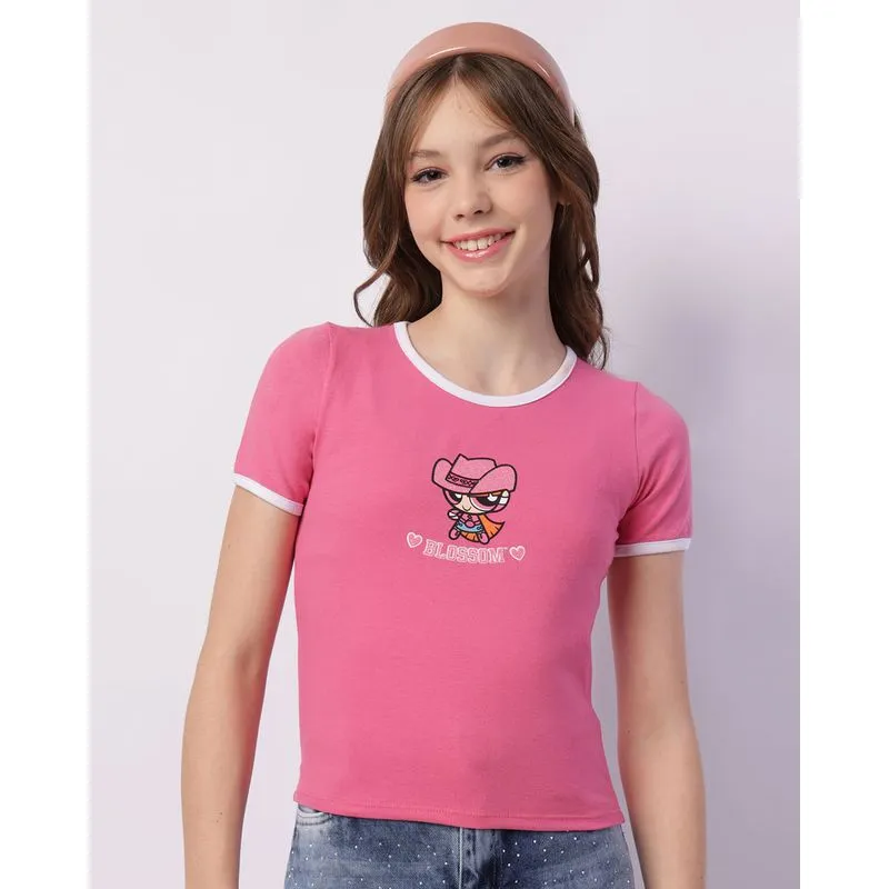 Camiseta Juvenil As Meninas Superpoderosas Florzinha Rosa 14