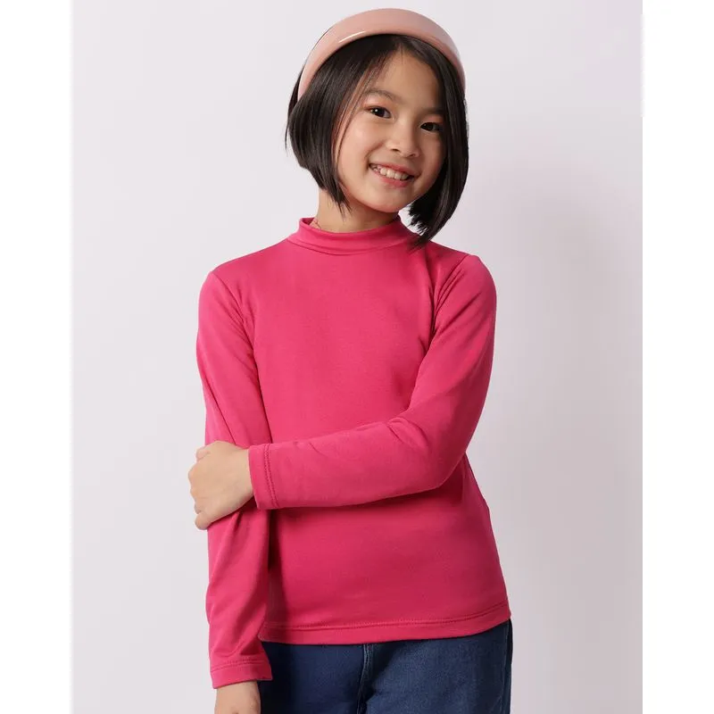 Blusa Infantil Térmica Gola Alta Manga Longa Rosa 8