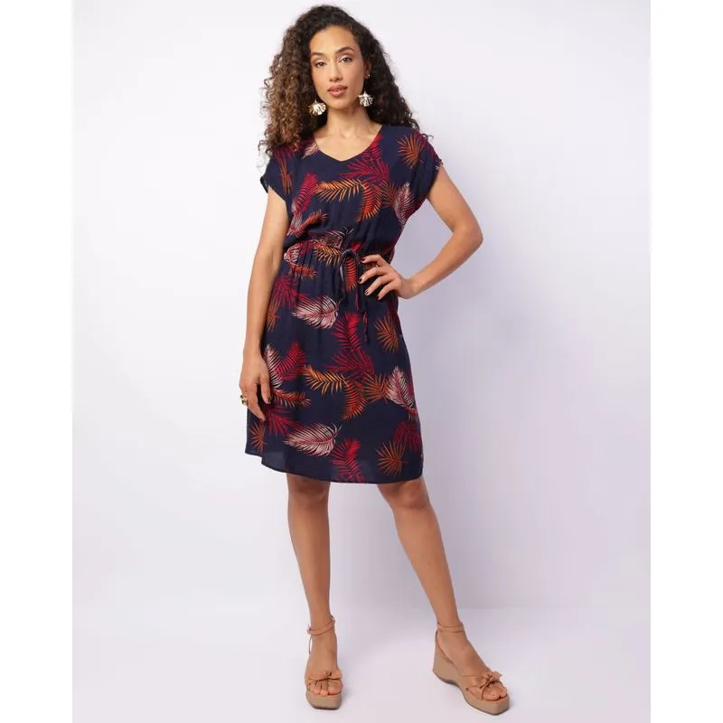 Vestido Feminino Curto Berry & Co. Viscose Estampado Marinho G