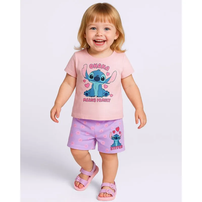Conjunto Bebê Algodão Disney Stitch Lilás 1