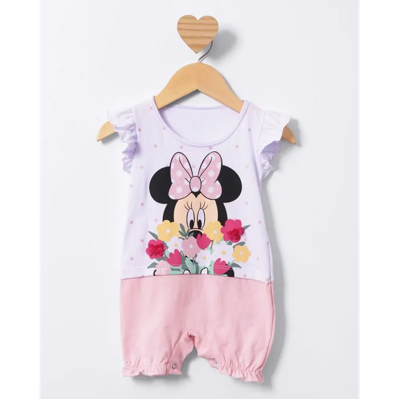 Macaquinho Bebê Disney Minnie Estampa Interativa Branco G