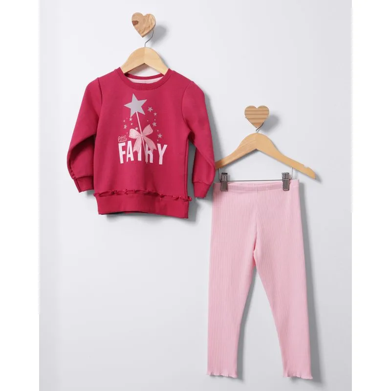 Conjunto Bebê Moletinho Longo Fru Fru Com Estampa Vinho 2