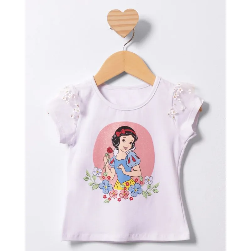 Camiseta Bebê Disney Branca De Neve Manga Curta Branca 2