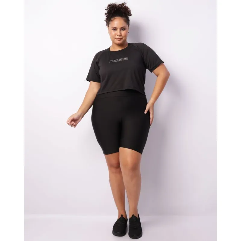 Bermuda Fitness Plus Size Feminina Preta G2
