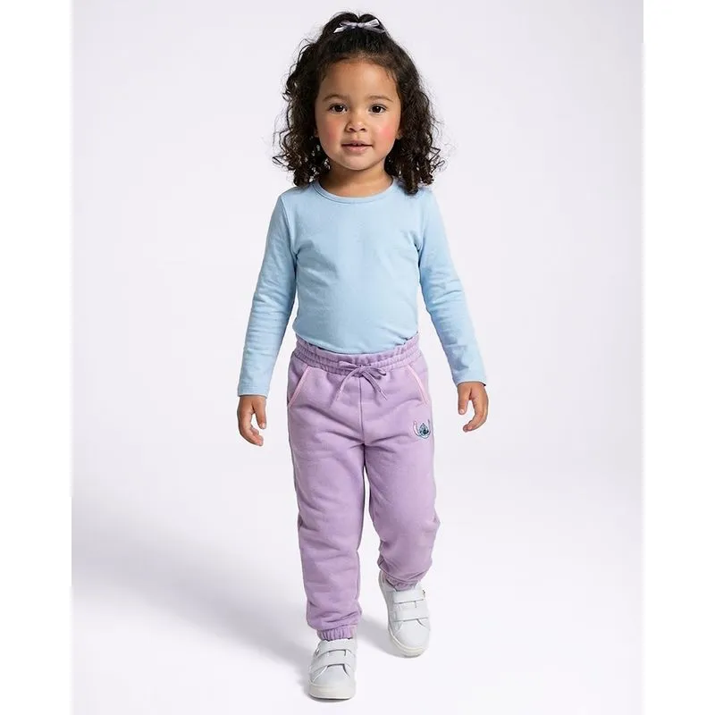 Calça Bebê Moletinho Jogger Disney Stitch Lilás 1