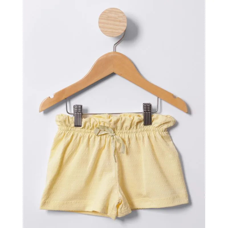Short Bebê Pipoquinha Cordão Lurex Amarelo 3