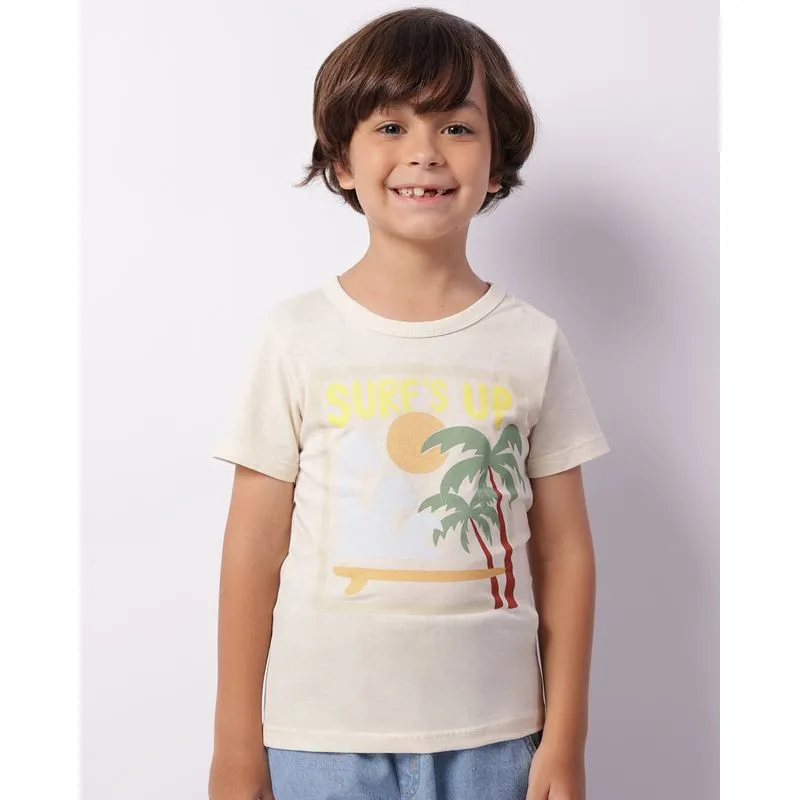 Camiseta Infantil Estampa Sortida Manga Curta Bege 16
