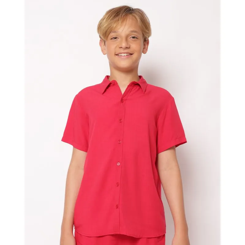 Camisa Juvenil Viscose Vermelho 14