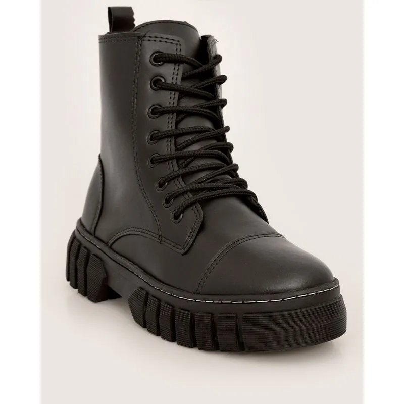 Bota Feminina Coturno Tratorada Wonder Preta 36