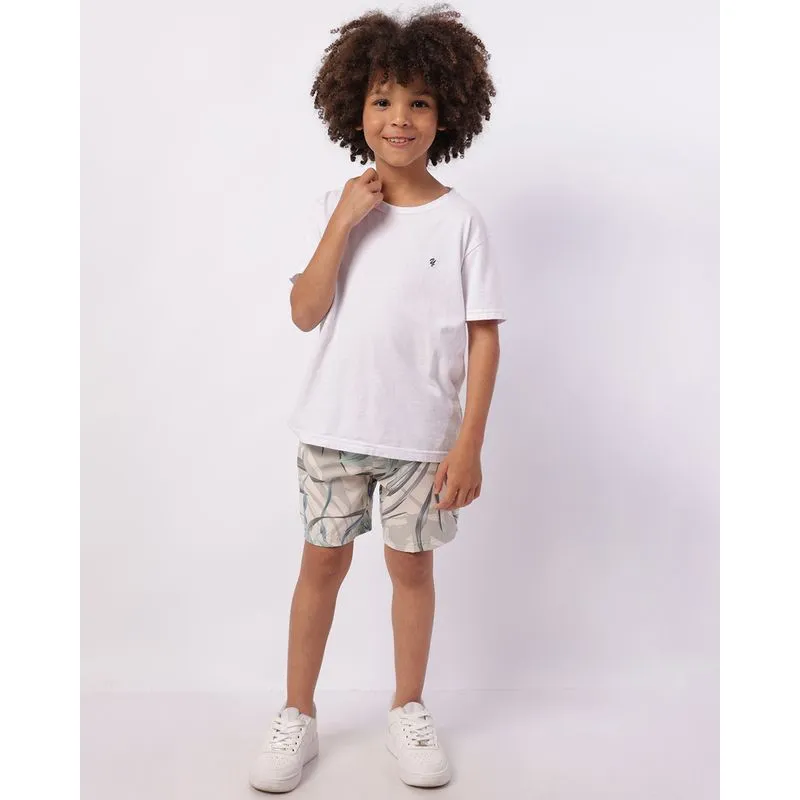 Bermuda Infantil Estampada Tropical com Bolsos Verde 10