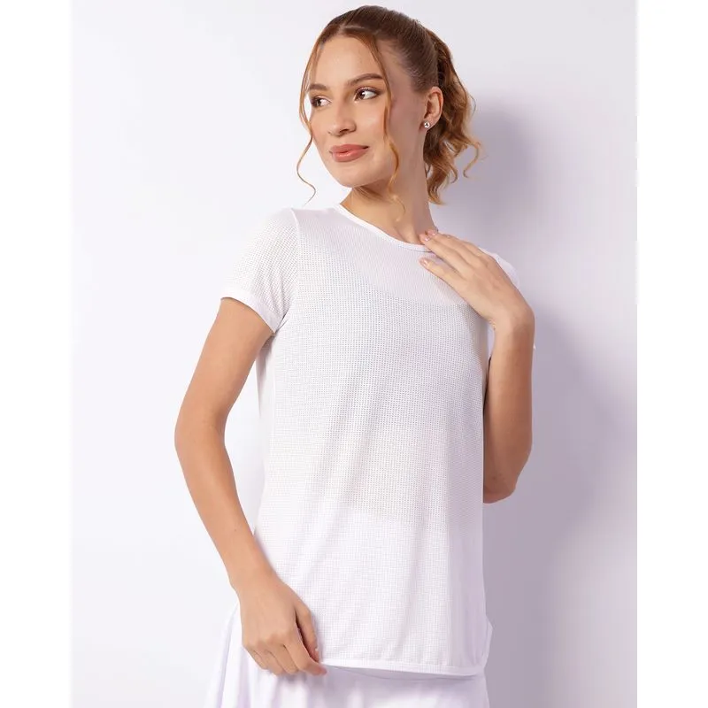 Blusa Fitness Feminina Fitter Mullet Texturizada Branca G