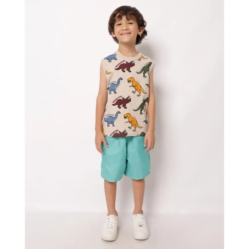Bermuda Infantil Microfibra Lisa com Cordão Verde 8