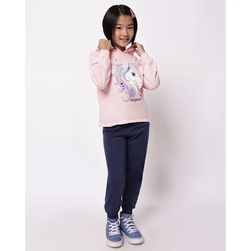 Conjunto Moletom Infantil com Capuz Estampa Unicórnio Rosa 6