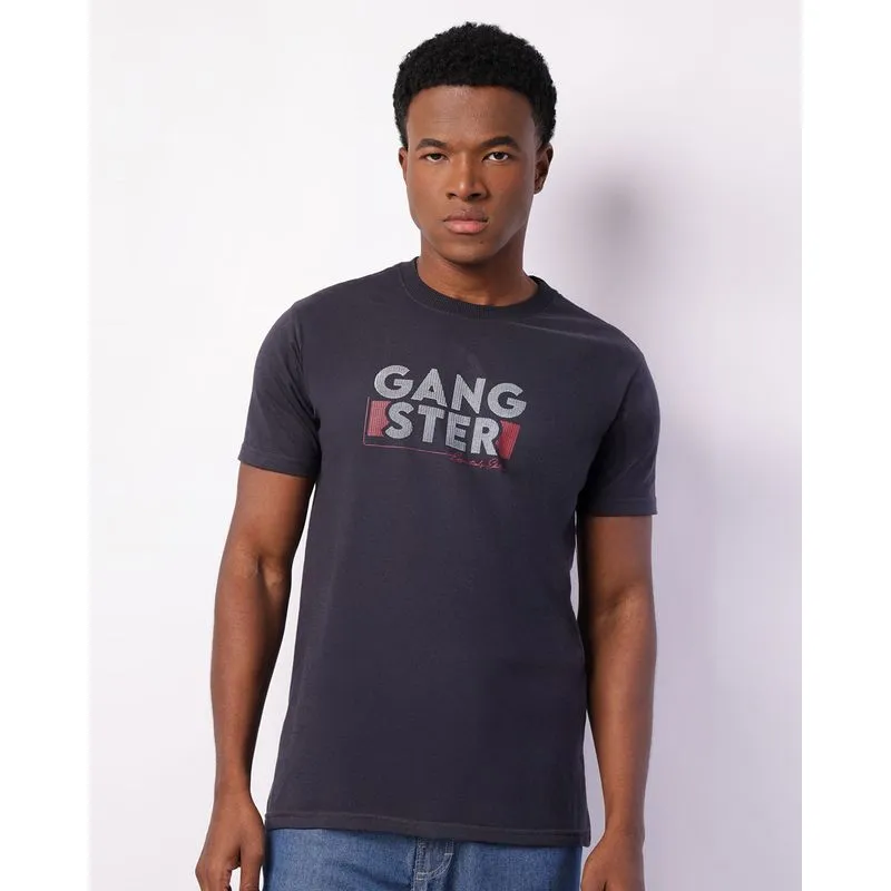 Camiseta Masculina Gangster Algodão Manga Curta Marinho M