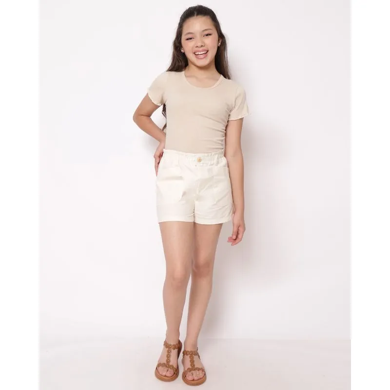 Short Sarja Juvenil Paper Bag Off White 10