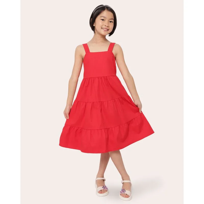 Vestido Sarja Infantil Três Marias Alcinha Vermelho 6
