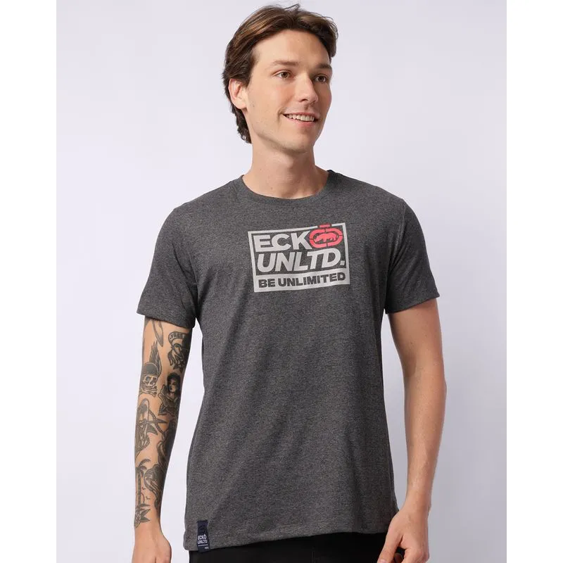 Camiseta Masculina Ecko Unltd com Estampa Manga Curta Cinza GG