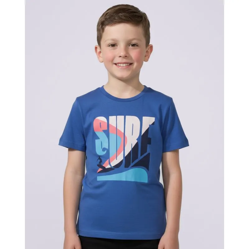 Camiseta Infantil Algodão Estampada Surf Azul 14
