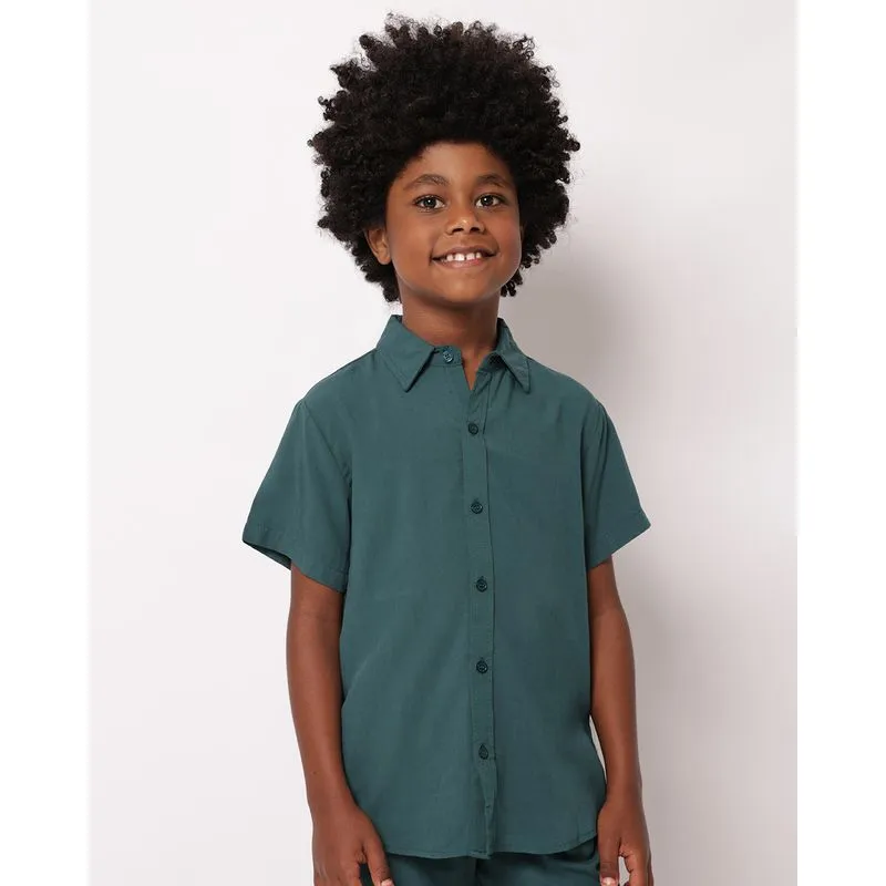 Camisa Infantil Viscose Manga Curta Verde 4