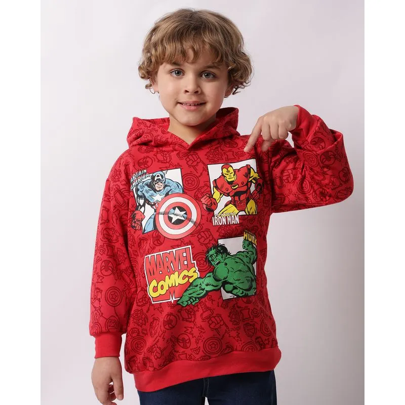 Blusão Moletom Infantil Marvel Os Vingadores Capuz Vermelho 6