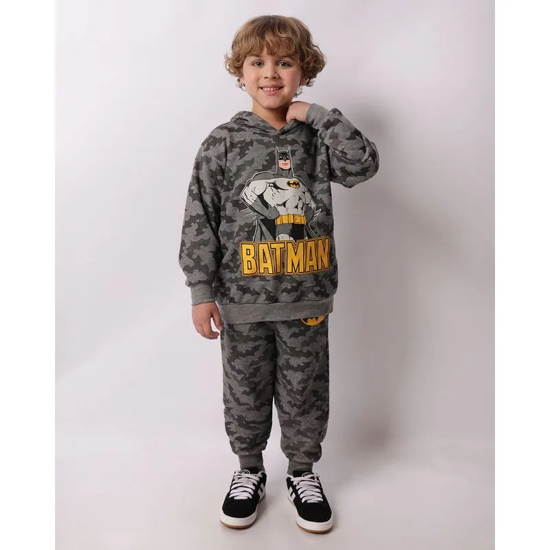 Calça Moletom Infantil Jogger DC Comics Batman Cinza 4