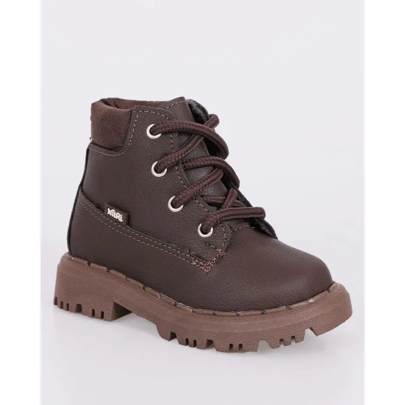 Bota Bebê Nilqi Coturno Com Cadarço Marrom 25