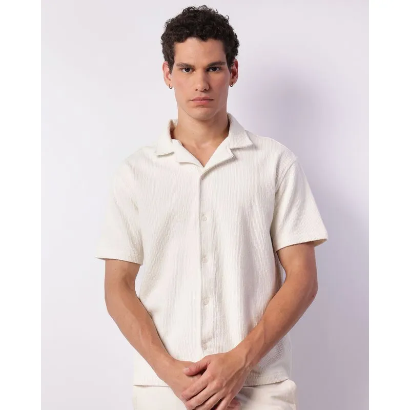 Camisa Masculina Manga Curta Texturizada Off White M