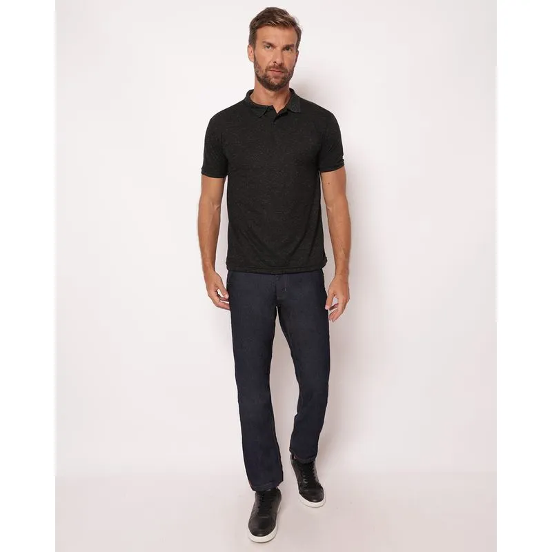 Calça Jeans Masculina Slim com Bolsos Embutidos Pespontada Azul 36