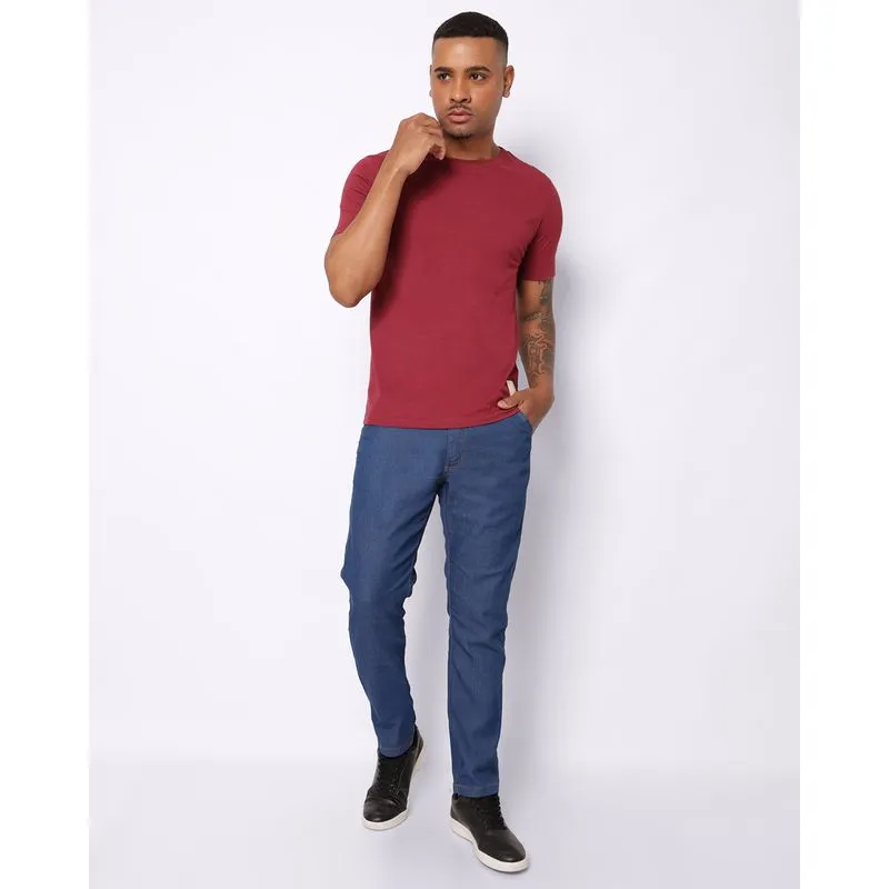 Calça Jeans Masculina Reta com Bolsos Azul 48