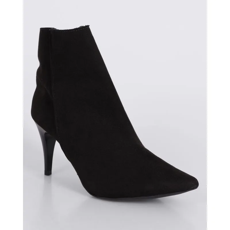 Bota Feminina Camurça Villa Rosa Salto Fino Preta 39