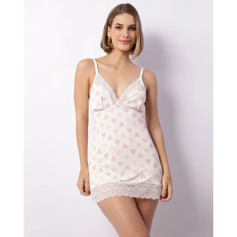 Camisola Feminina Liganete Alcinha Coração Off White GG