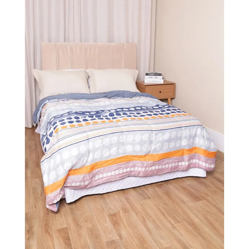 Edredom Casal Arte & Cazza 190cmx220cm Estampa Geométrica Azul UN