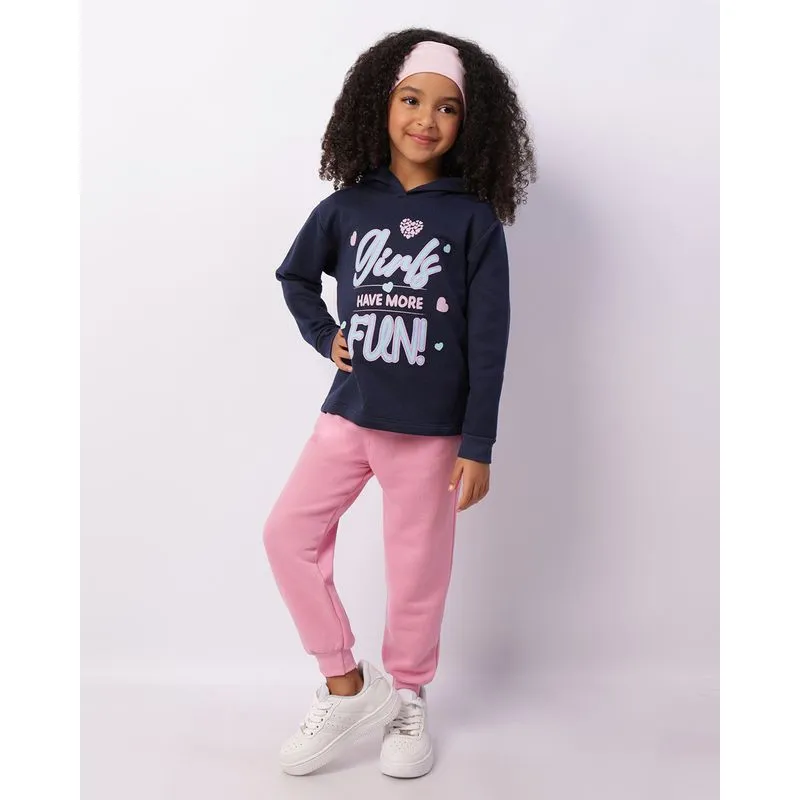 Conjunto Moletom Infantil Capuz Com Estampa Marinho 6